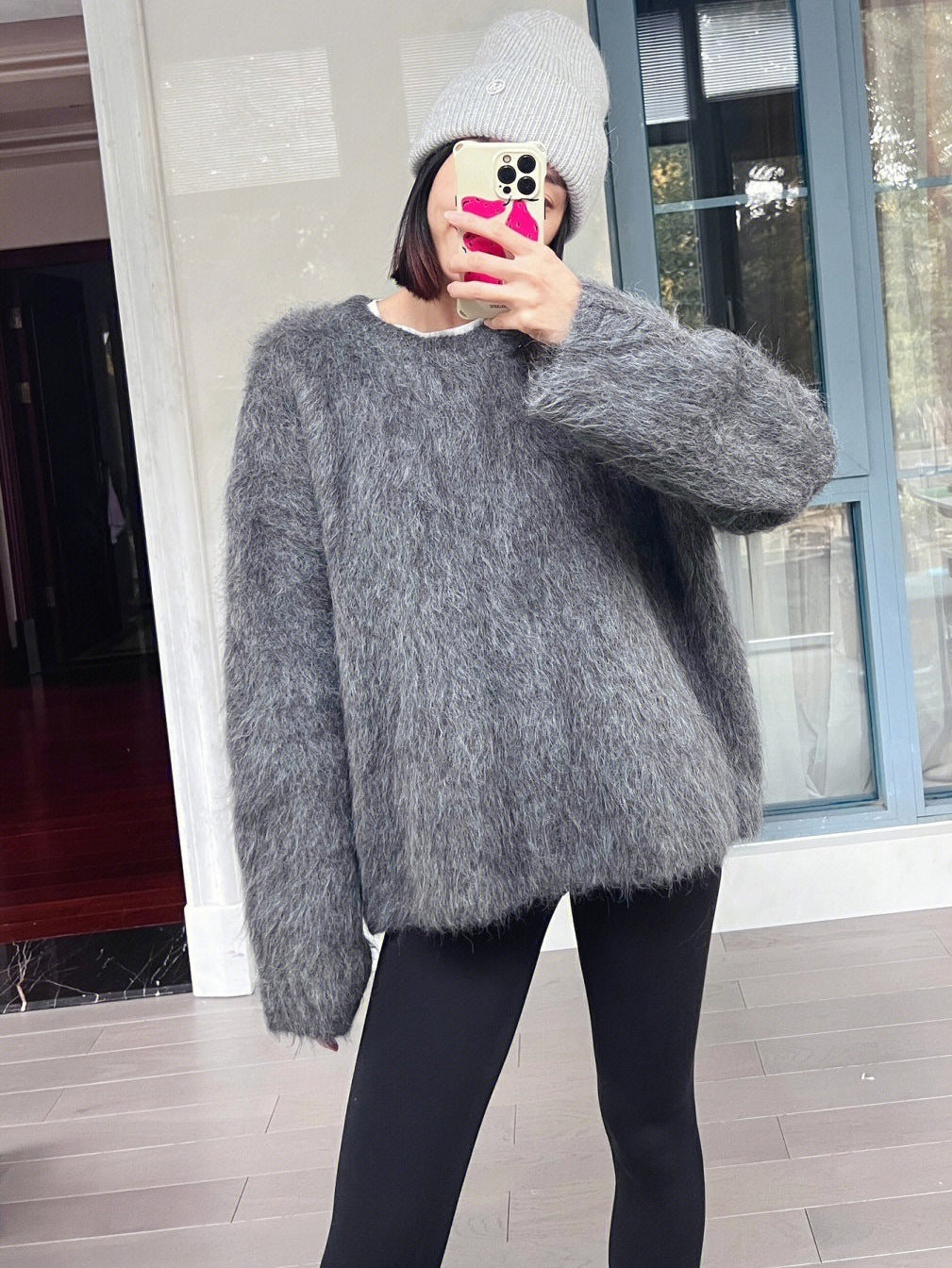 White Round Neck Sweater