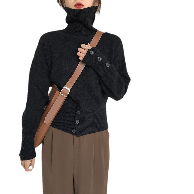 Waist Button Retro Sweater