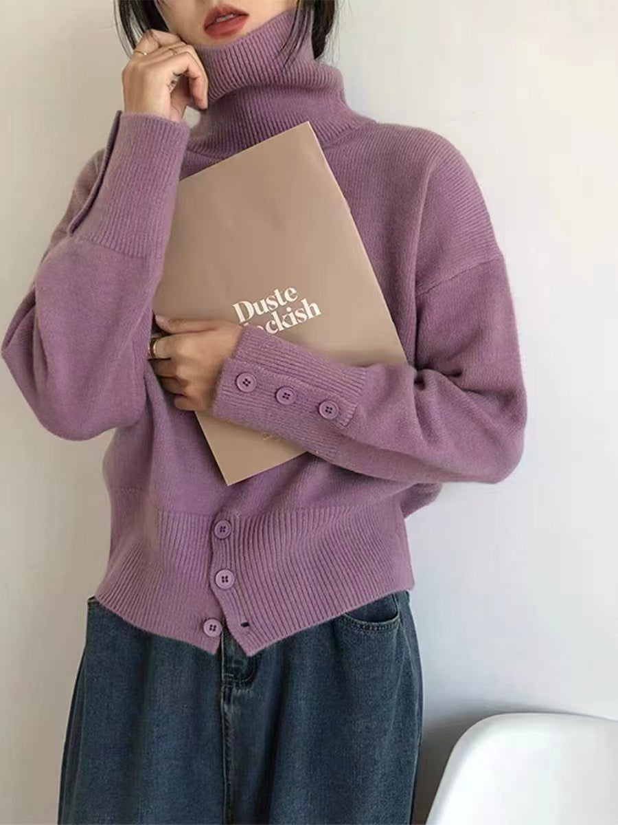 Waist Button Retro Sweater