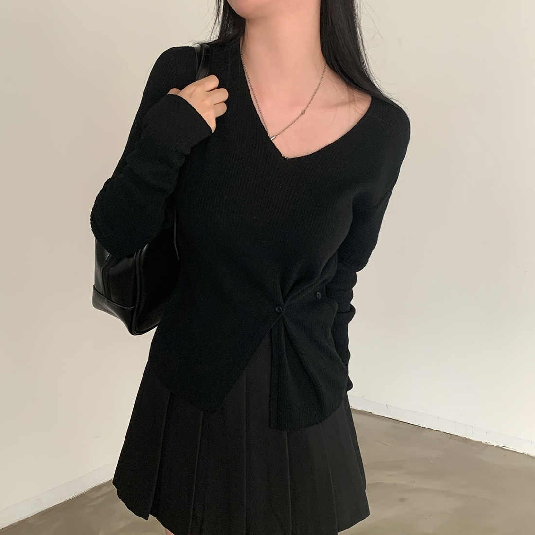 V-neck Split Sweater