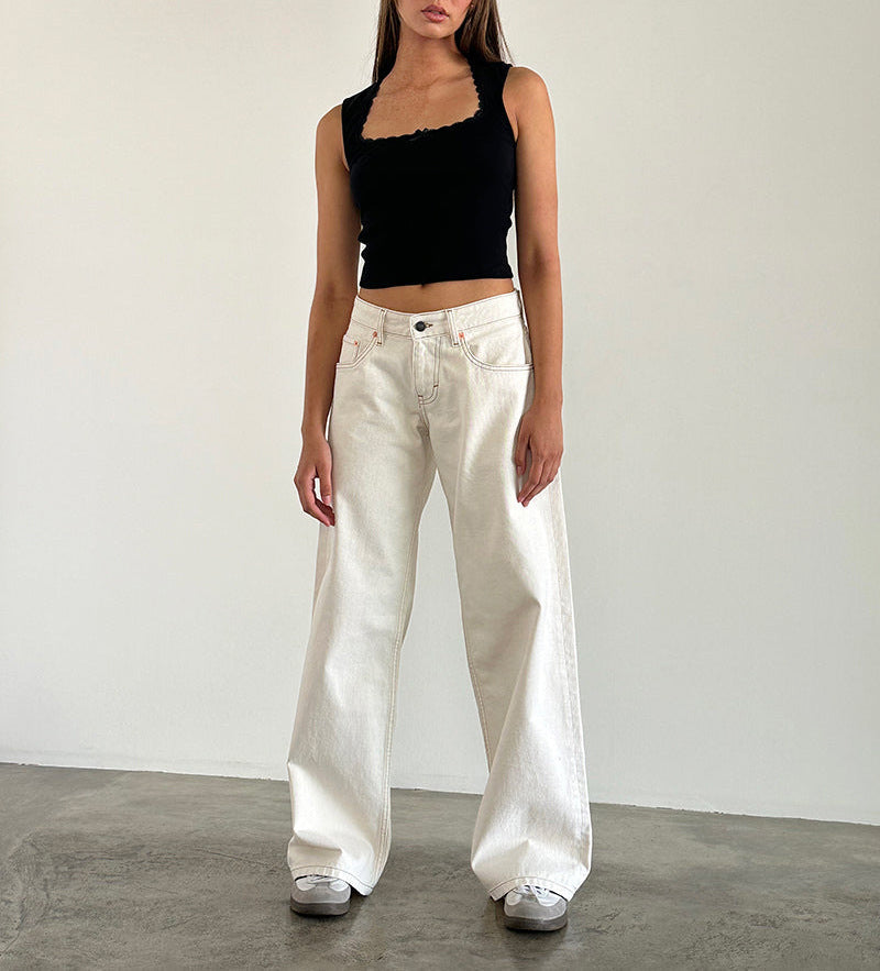 White Denim Pants