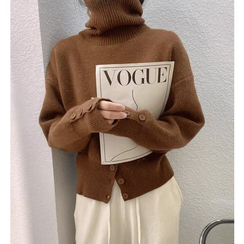 Waist Button Retro Sweater