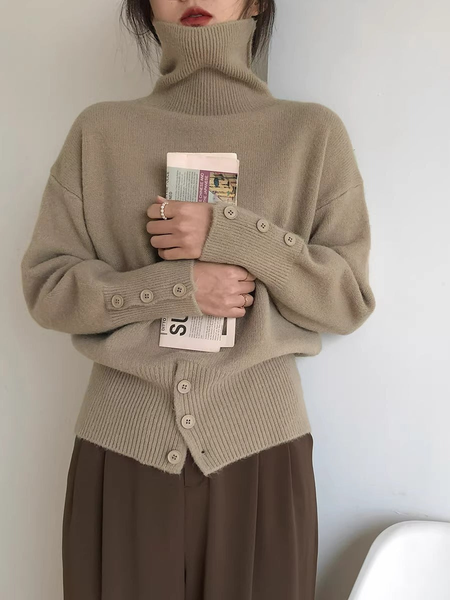 Waist Button Retro Sweater