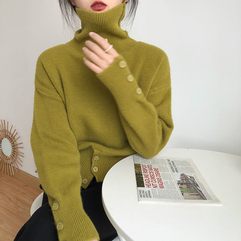 Waist Button Retro Sweater