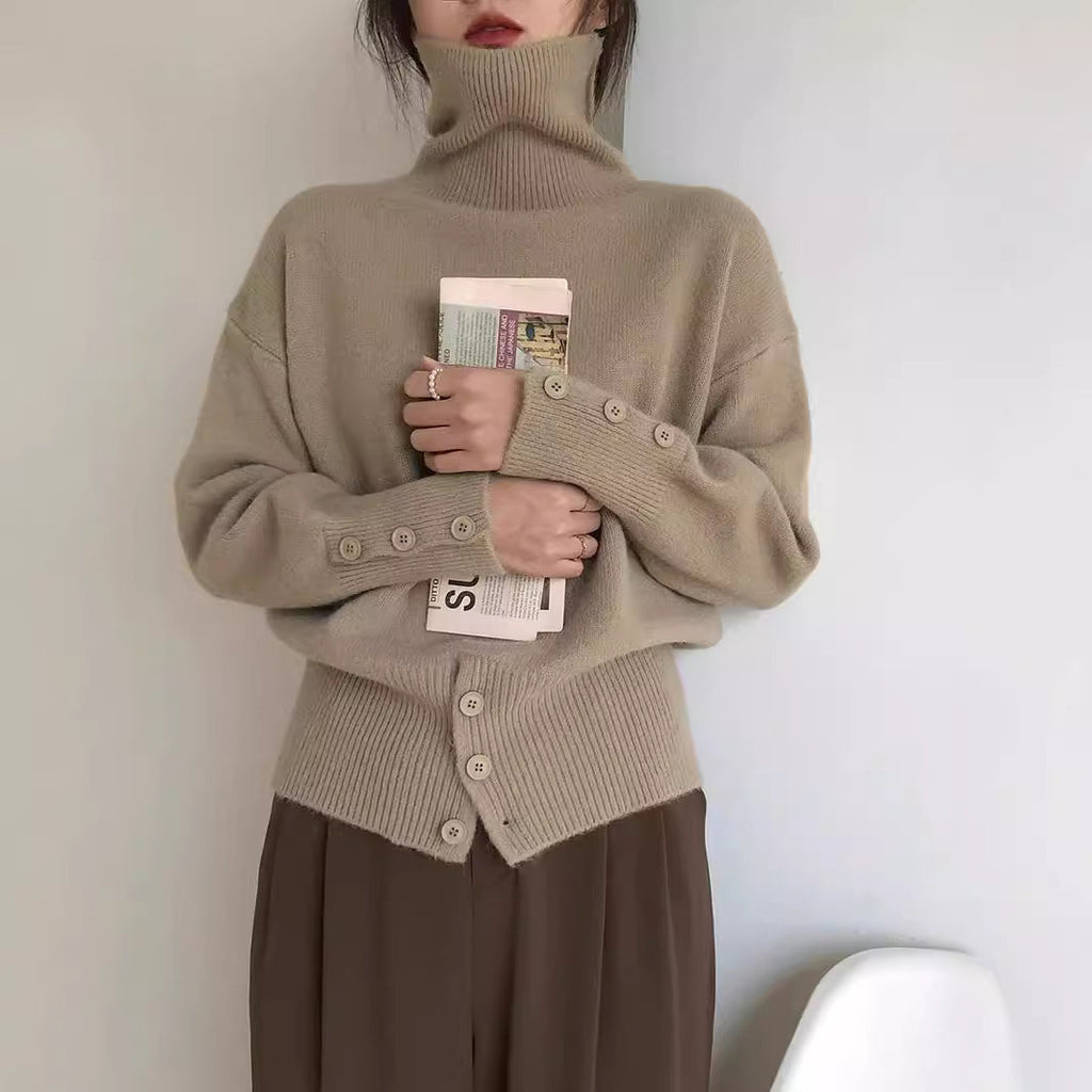 Waist Button Retro Sweater