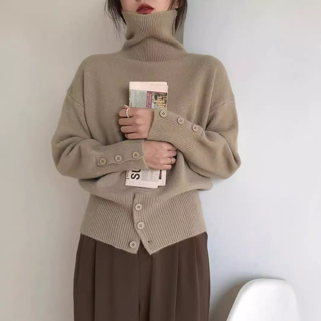 Waist Button Retro Sweater